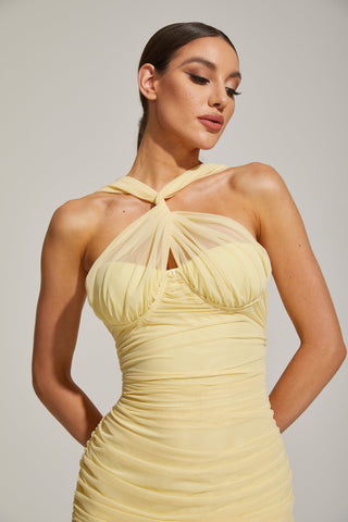 Lucienne Limonata Boyundan Bağlamalı Deniz Kızı Maxi Elbise