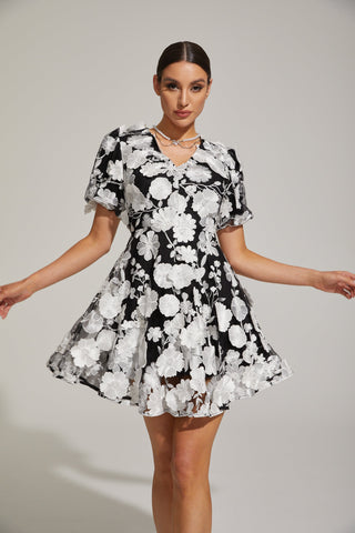 Johanna Bloom Puff - Kol Mini Elbise