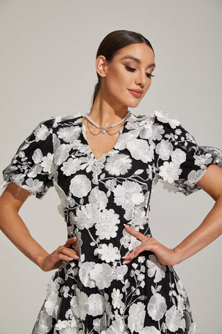 Johanna Bloom Puff - Kol Mini Elbise