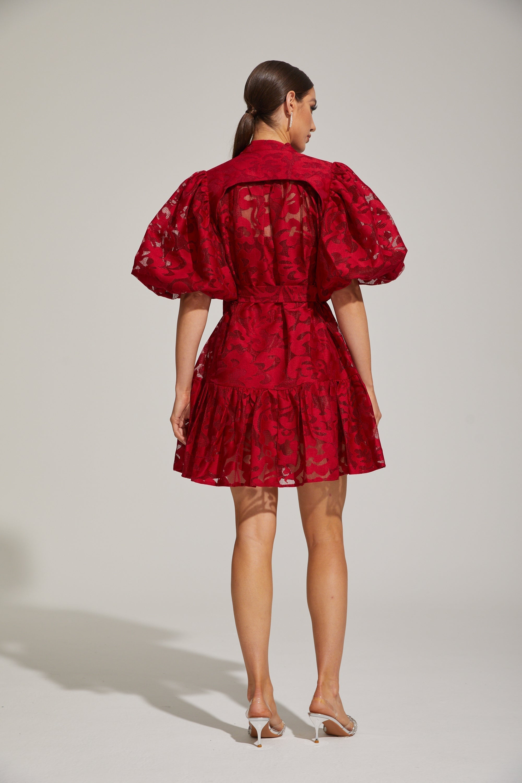 Tatienne Scarlet Blossom Kemerli Mini Elbise