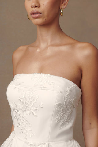Eileen Dantel Mini Elbise - Beyaz