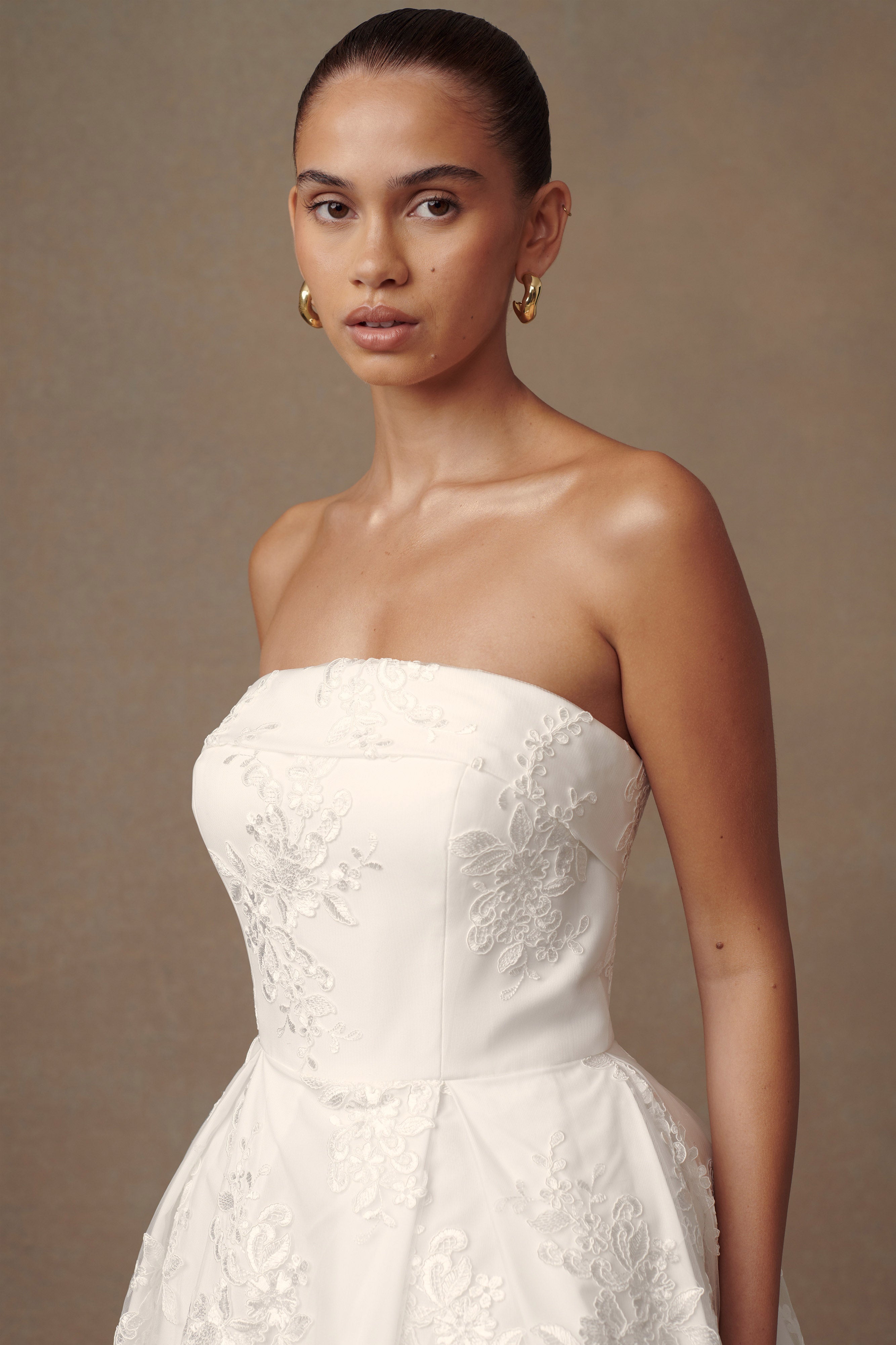 Eileen Dantel Mini Elbise - Beyaz
