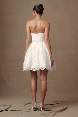 Eileen Dantel Mini Elbise - Beyaz