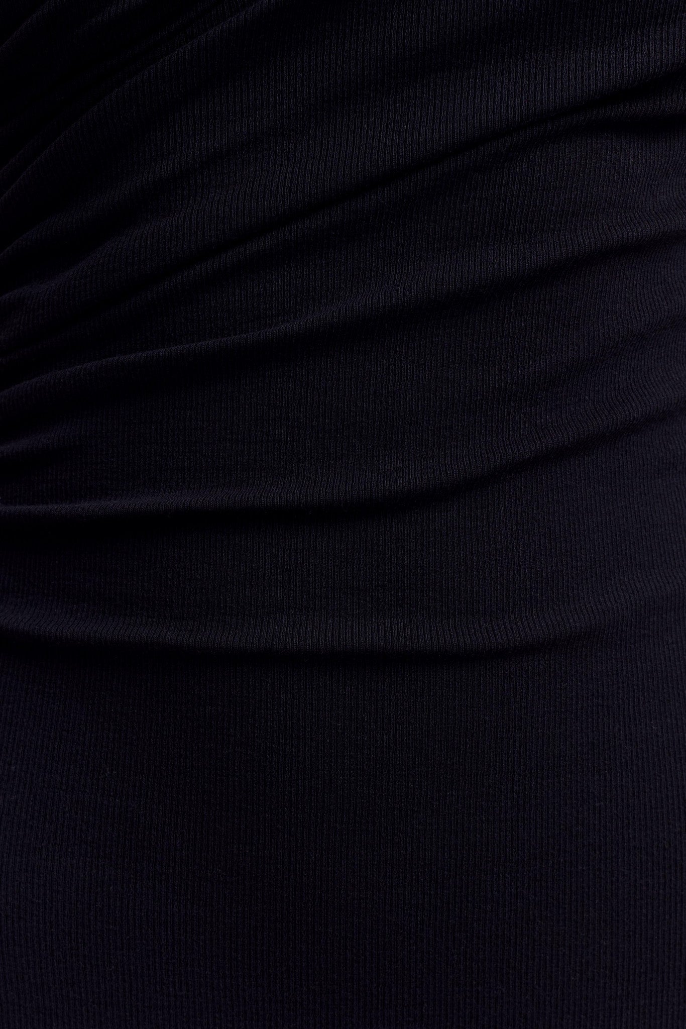 Anastasia Tek Omuz Modal Midi Elbise - Siyah