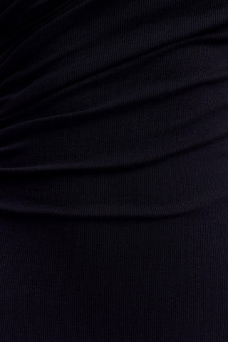 Anastasia Tek Omuz Modal Midi Elbise - Siyah