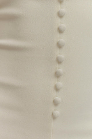 Annita Krep Boyundan Bağlamalı Midi Elbise - Fildişi