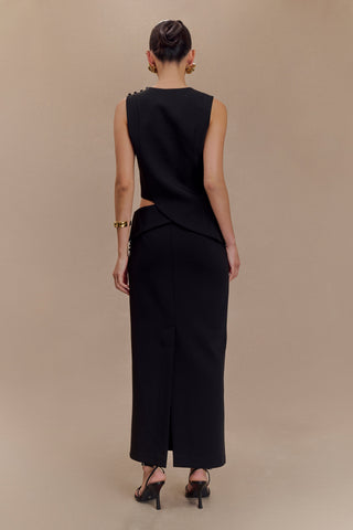 Astrid Midi Takım Elbise Etek - Siyah