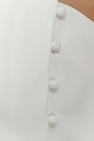 Astrid Asimetrik Kolsuz Takım Elbise Set - Beyaz