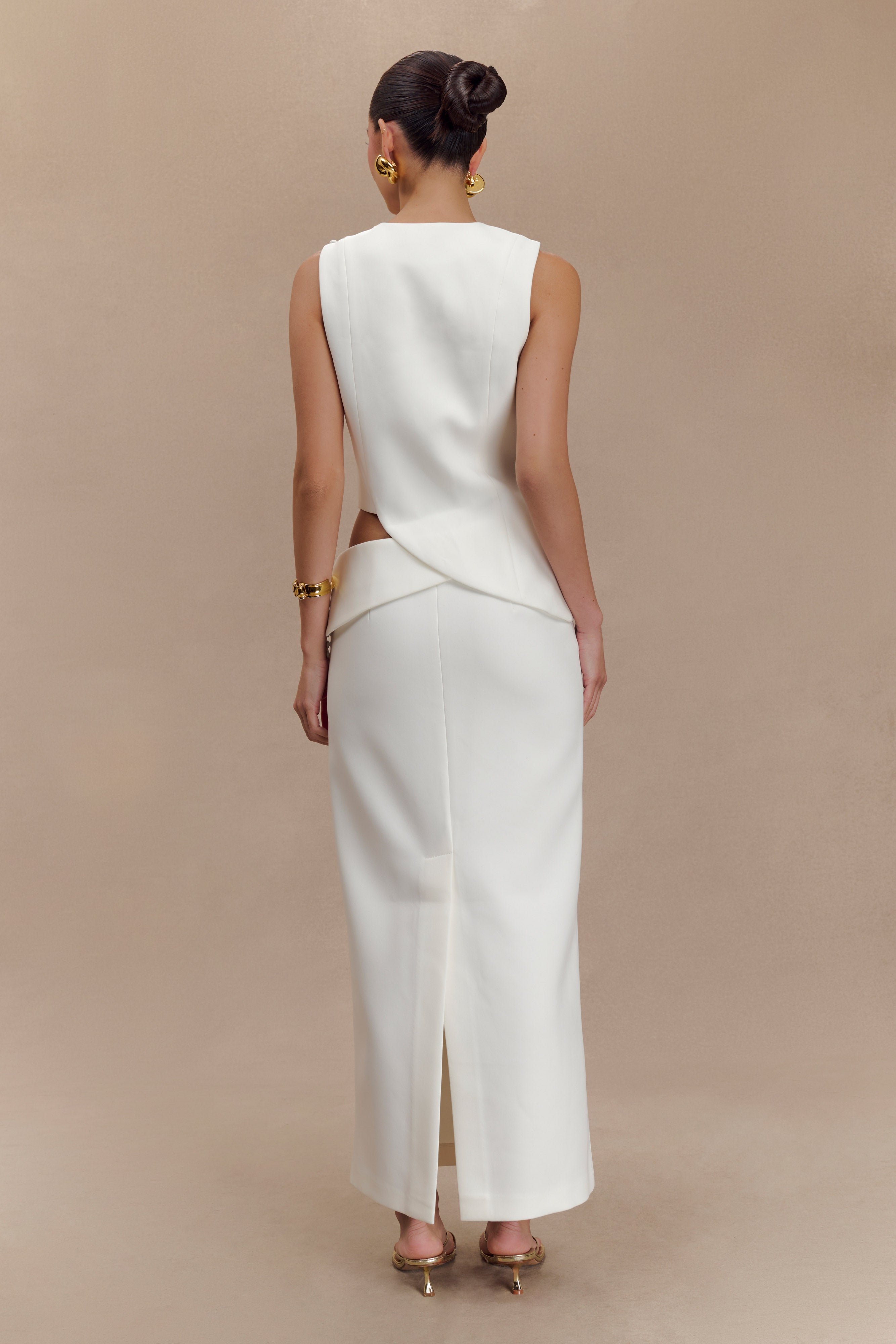 Astrid Midi Takım Elbise Etek - Beyaz