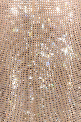 Genie Diamante Boyundan Bağlamalı Midi Elbise - Ten Rengi