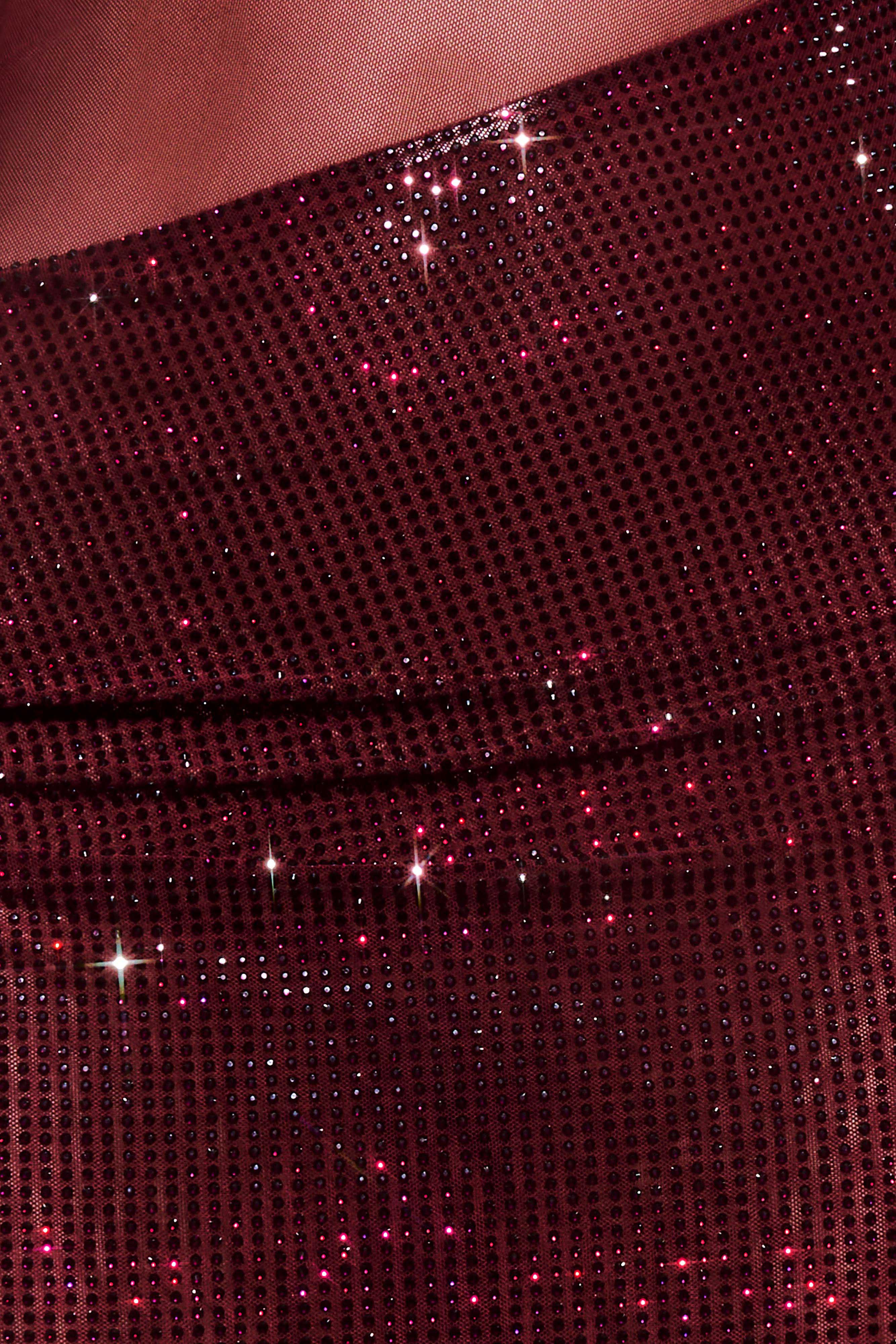 Nash Diamante Düşük Omuz Uzun Elbise - Maun