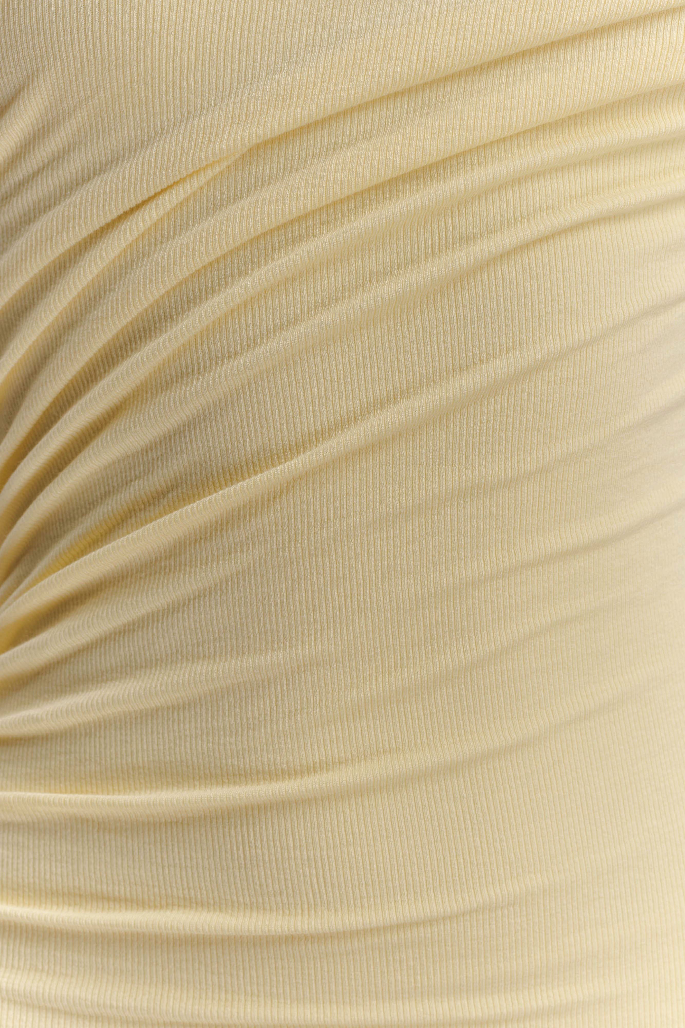 Anastasia Tek Omuz Modal Midi Elbise - Soluk Limon