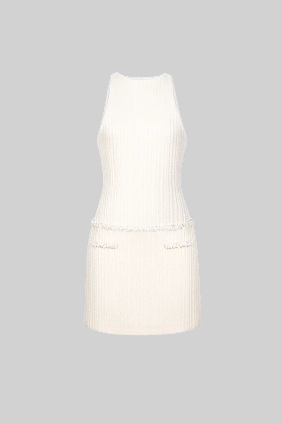 Zarif Kolsuz Dokulu Mini Elbise