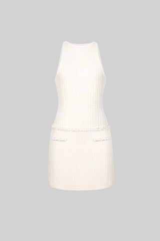 Zarif Kolsuz Dokulu Mini Elbise