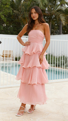 Lanica Maxi Elbise - Pembe