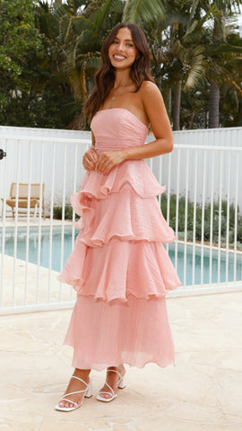 Lanica Maxi Elbise - Pembe