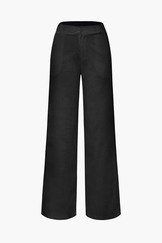 Basic Keten Karışımlı Düz Paça Pantolon