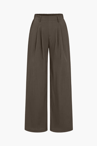 Basic Katı Dantelli Geniş Paça Pantolon