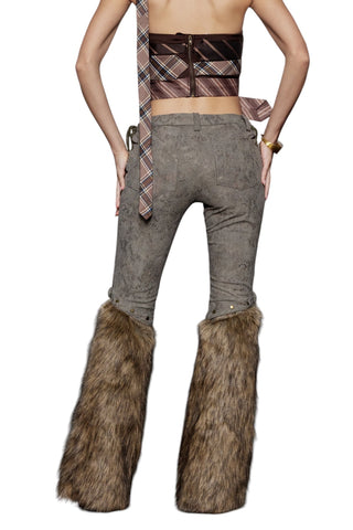 Suni Kürklü Bağcıklı Pantolon