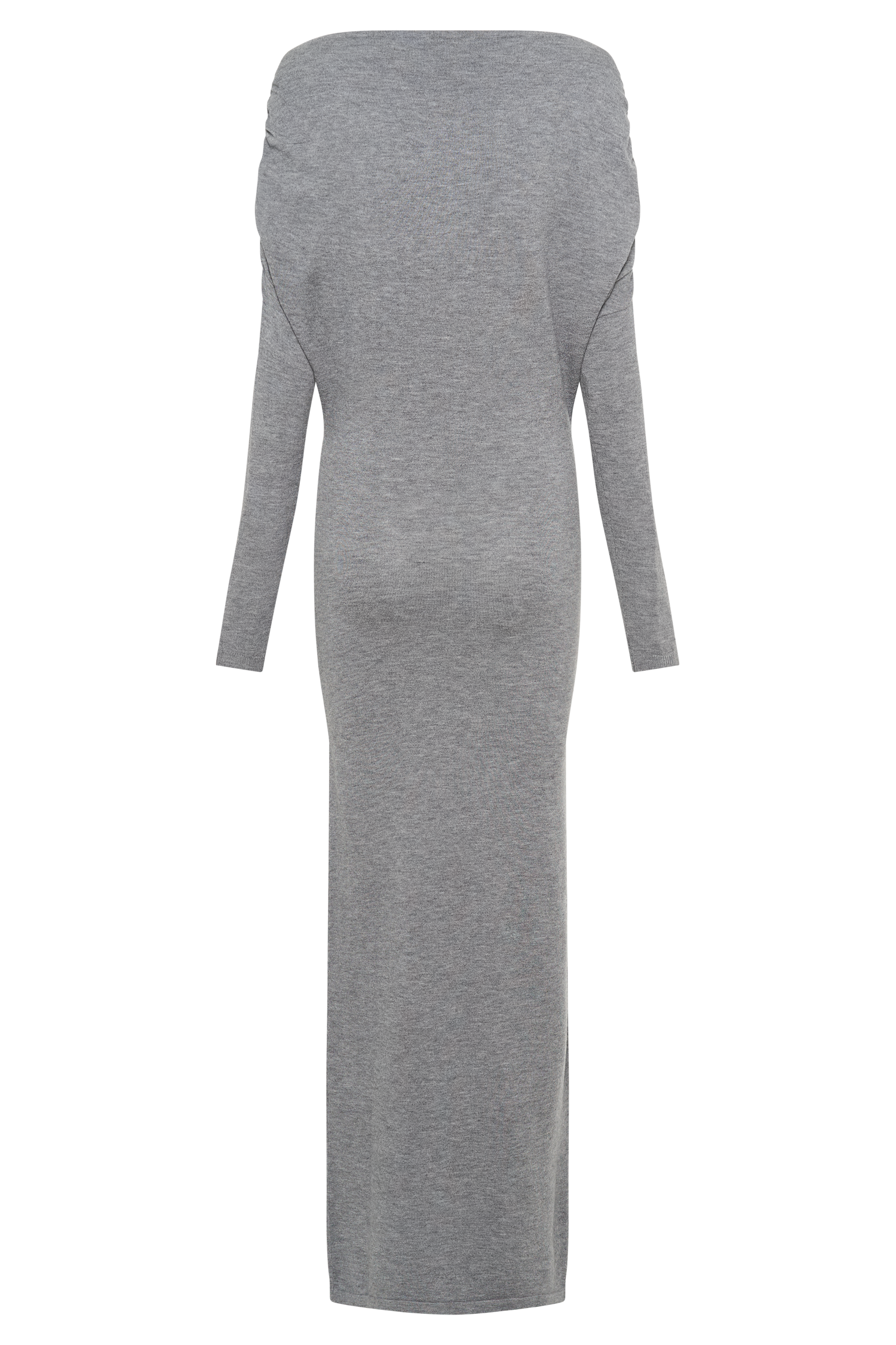 Jessie Dekolteli Örgü Midi Elbise - Kömür Marle