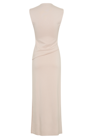 Lorelei Krep Twist Midi Elbise - Taupe