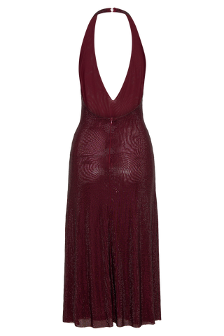 Genie Diamante Boyundan Bağlamalı Midi Elbise - Maun