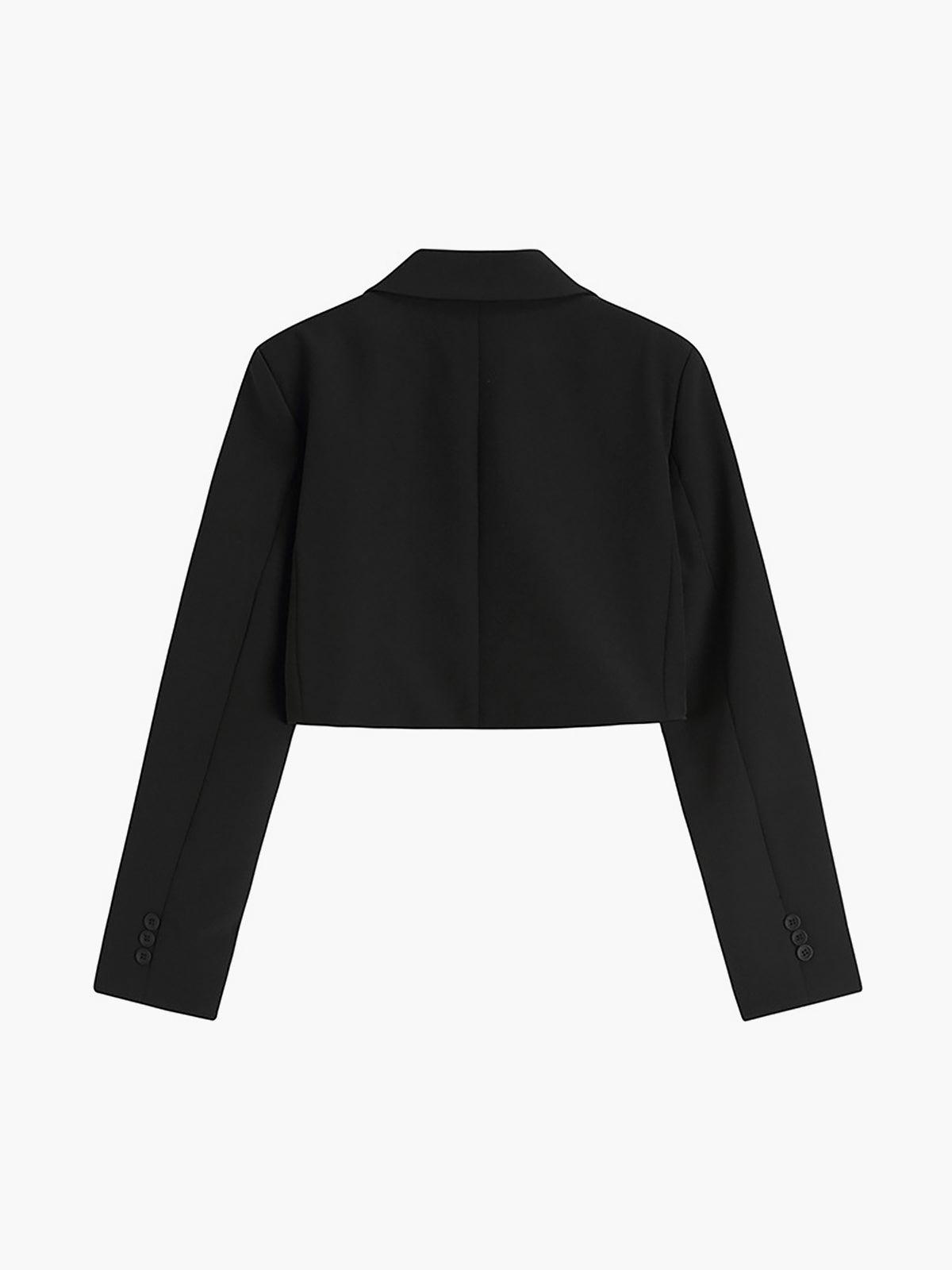 Siyah Crop Blazer Ceket