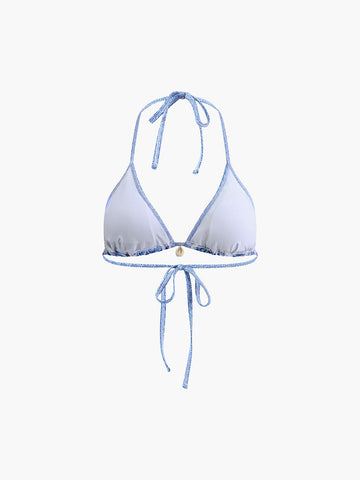 Baskılı Halter Bağlama Bikini Seti