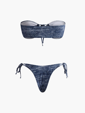 Vintage Straplez Bikini Takımı