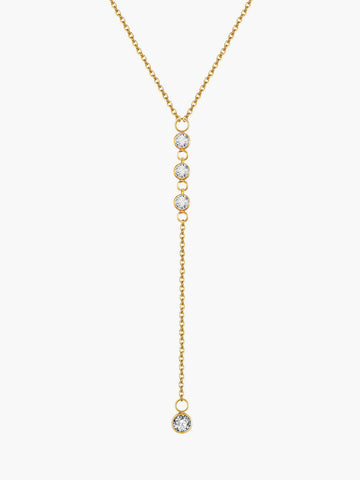 Rhinestone Lariat Damla Kolye