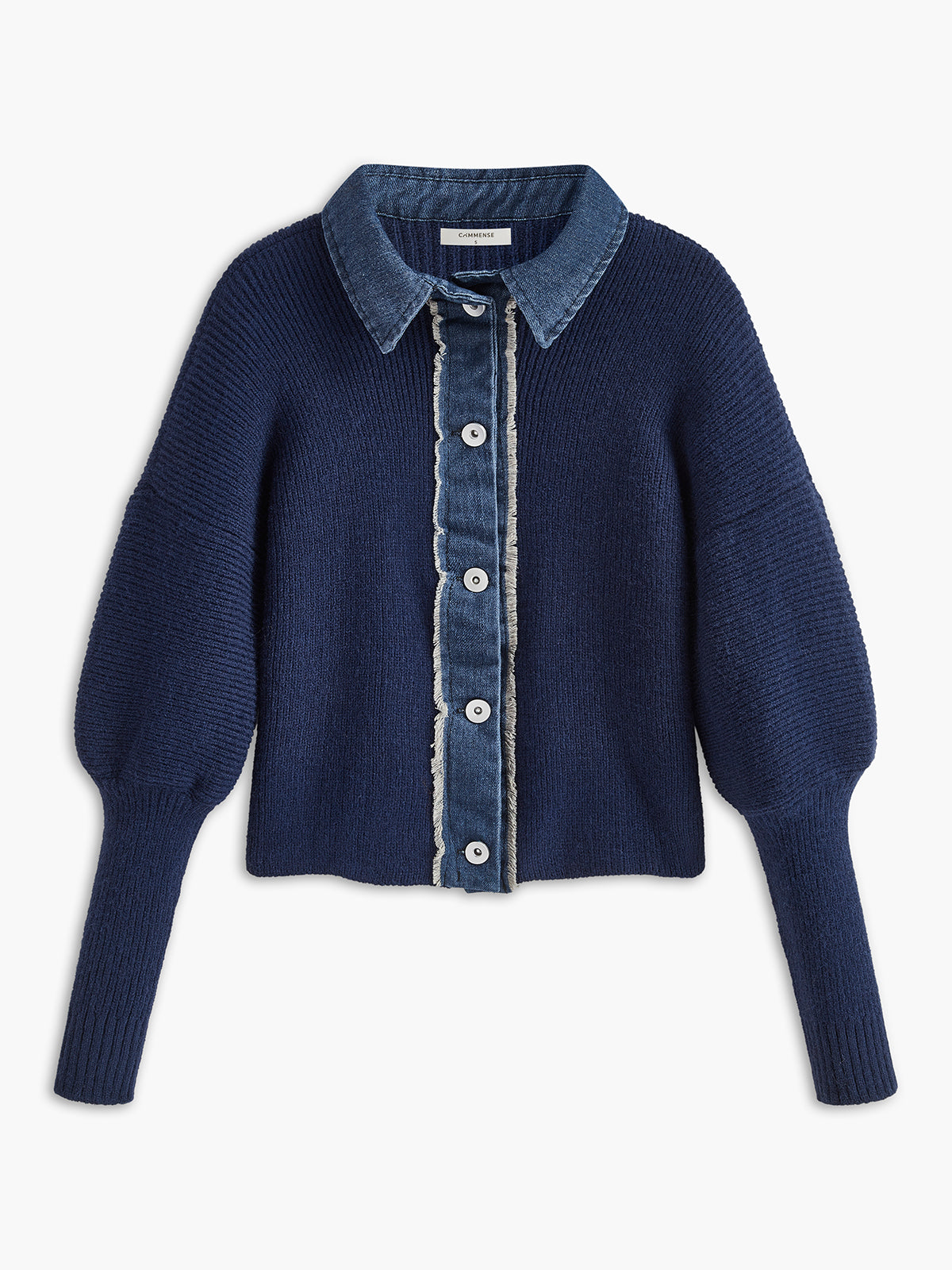 Pencere Yaka Esnek Düğmeli Triko Üst