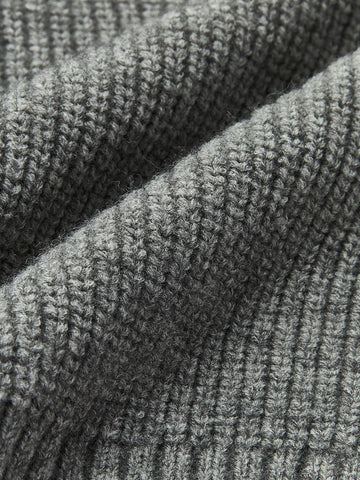 Denim Yakalı Örgü Detaylı Kazak