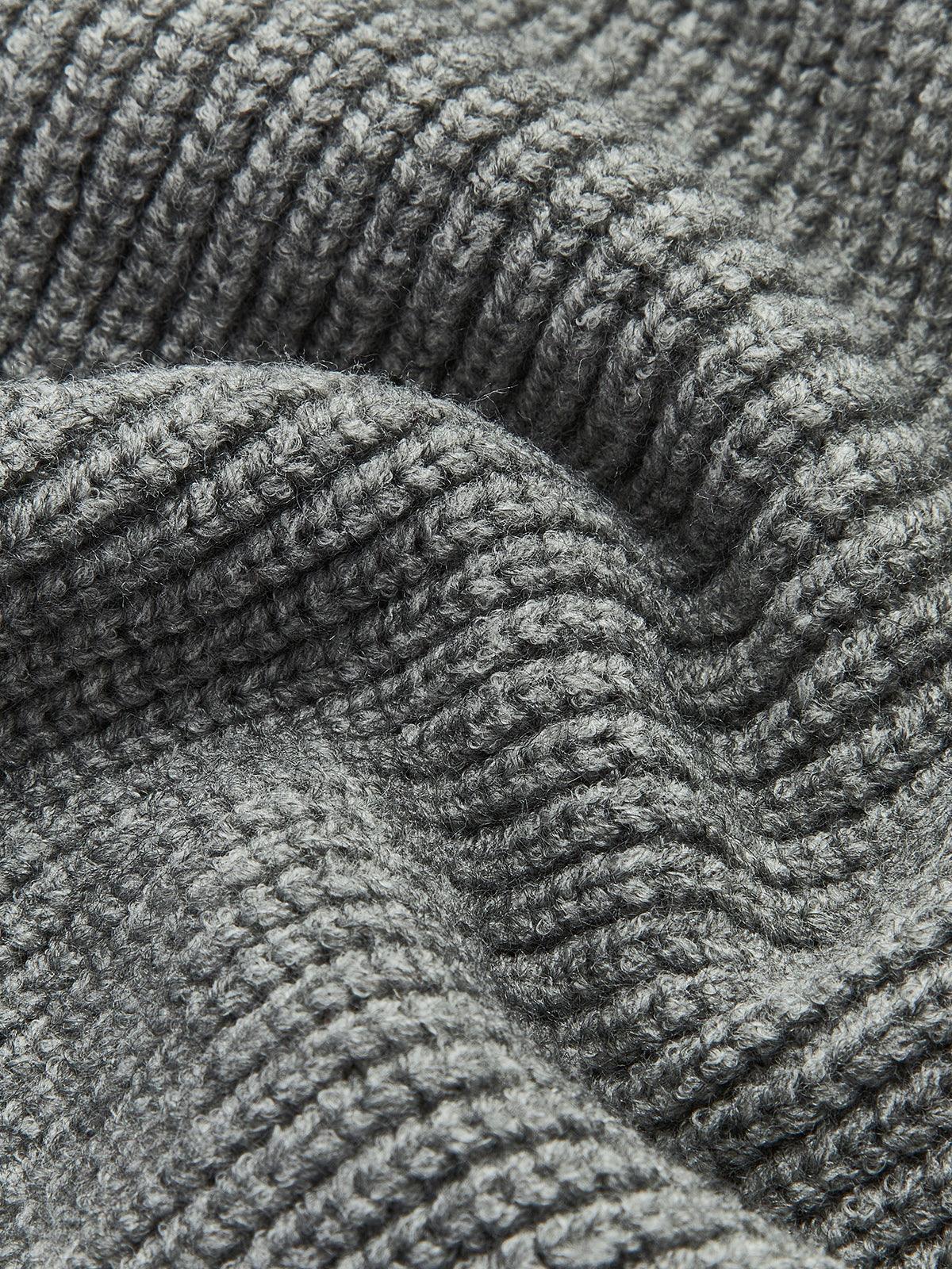 Denim Yakalı Örgü Detaylı Kazak