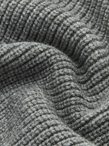 Denim Yakalı Örgü Detaylı Kazak