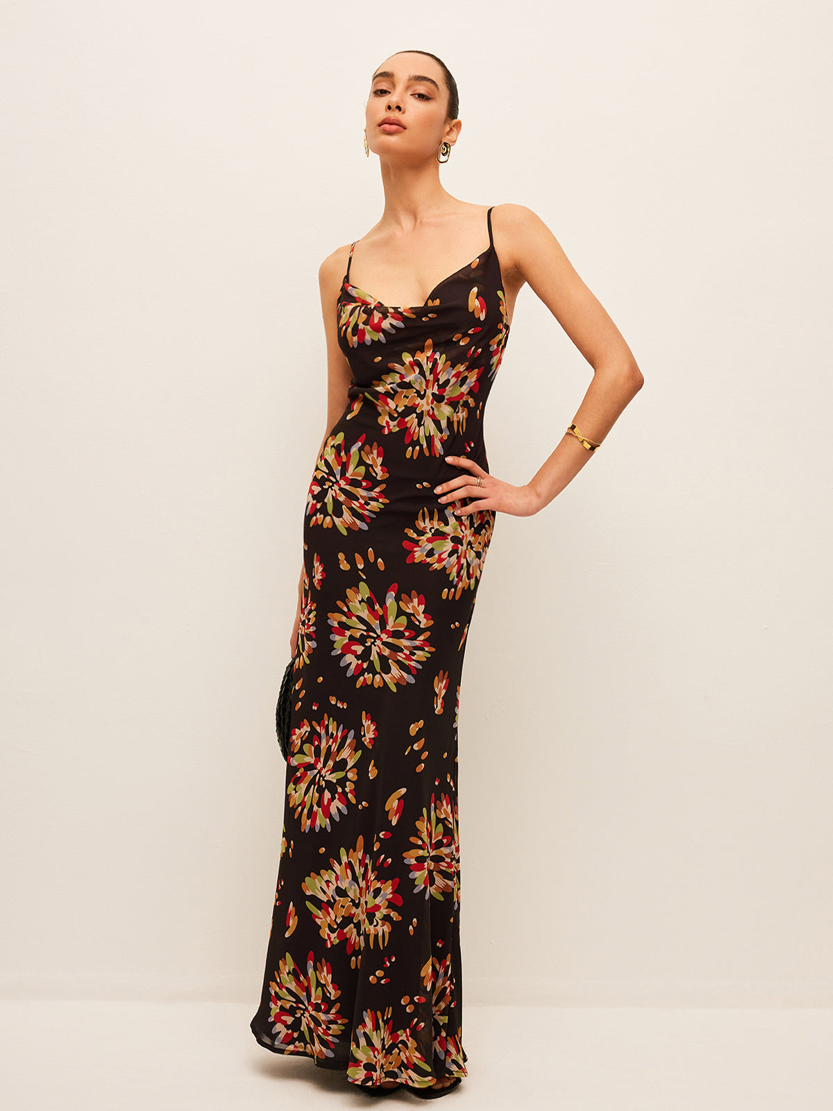 Şık Boho Şifon Sırtı Bağlamalı Kolsuz Elbise