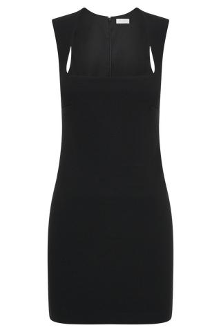 Frida Krep Mini Elbise - Siyah