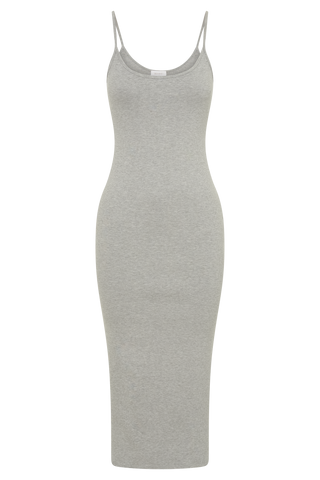 Alexis Ribanalı Cami Midi Elbise - Gri Marle