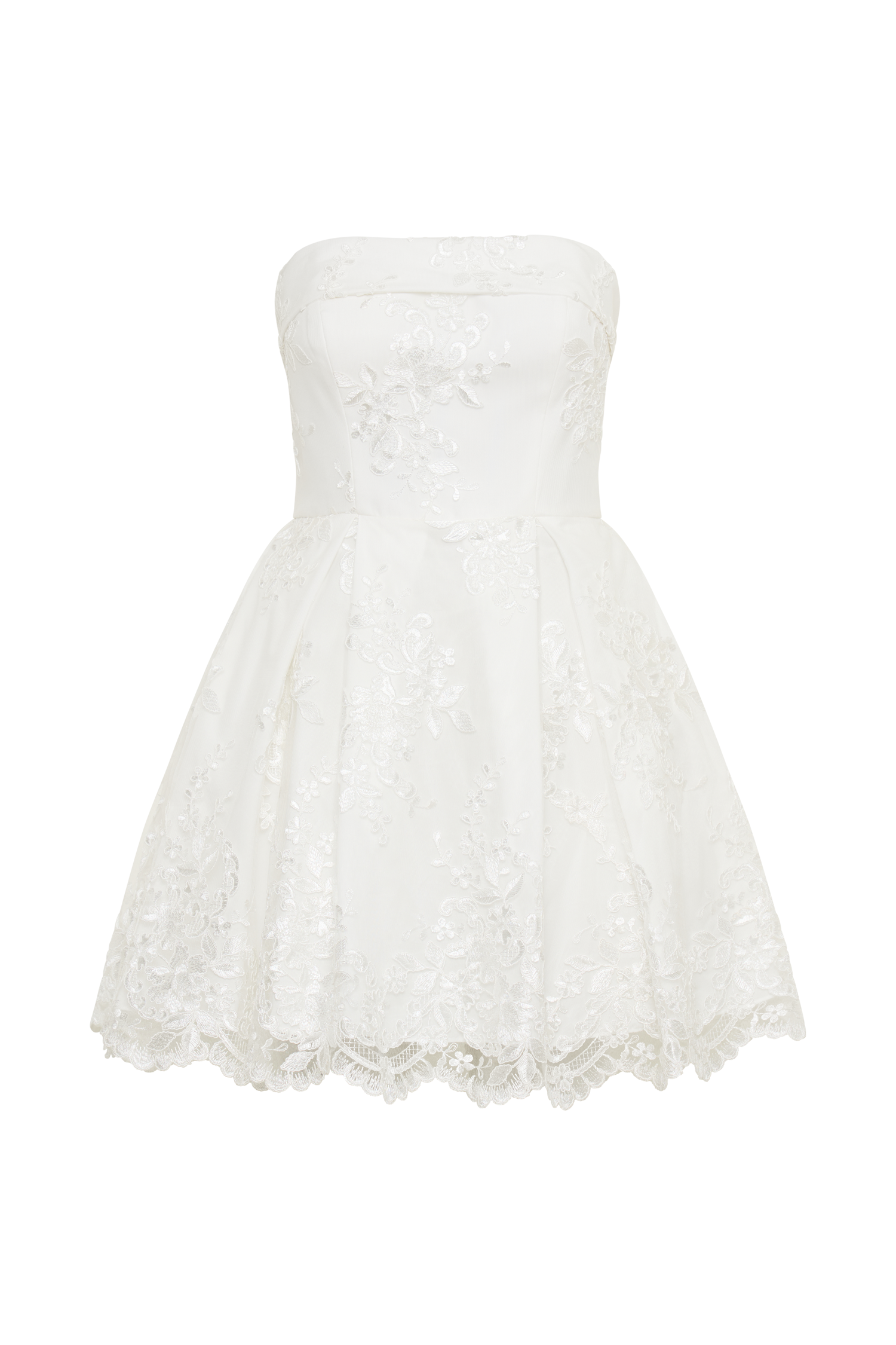 Eileen Dantel Mini Elbise - Beyaz