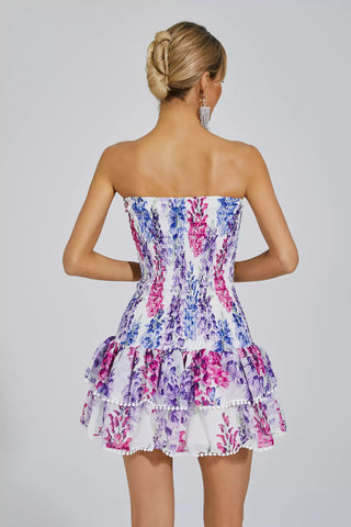 Bridget Çiçekli Volanlı Mini Elbise