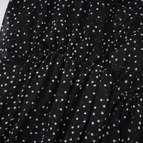 Yvette puantiye maksi elbise