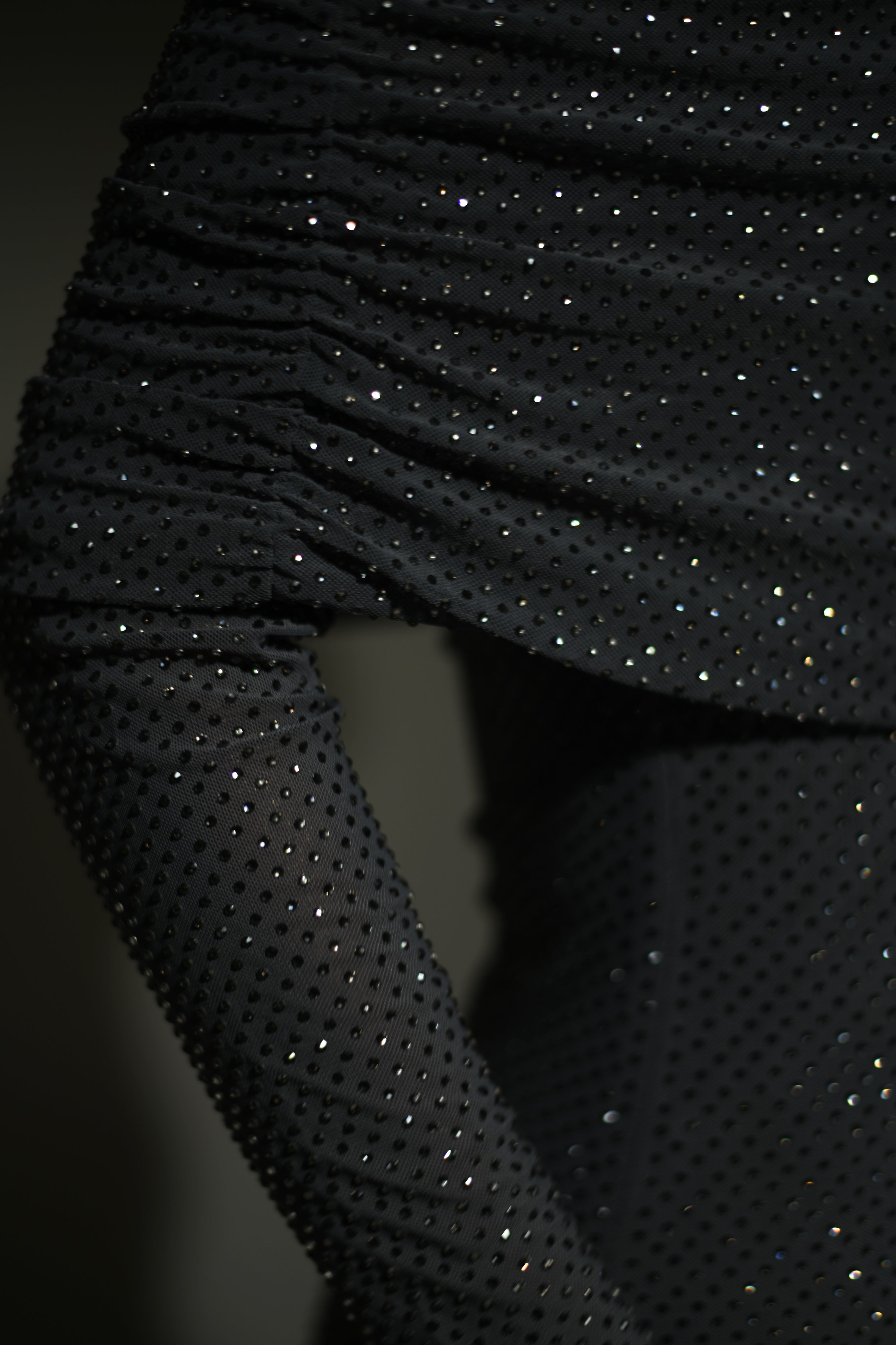 Marcel Düşük Omuz Diamante Maxi Elbise - Tunç