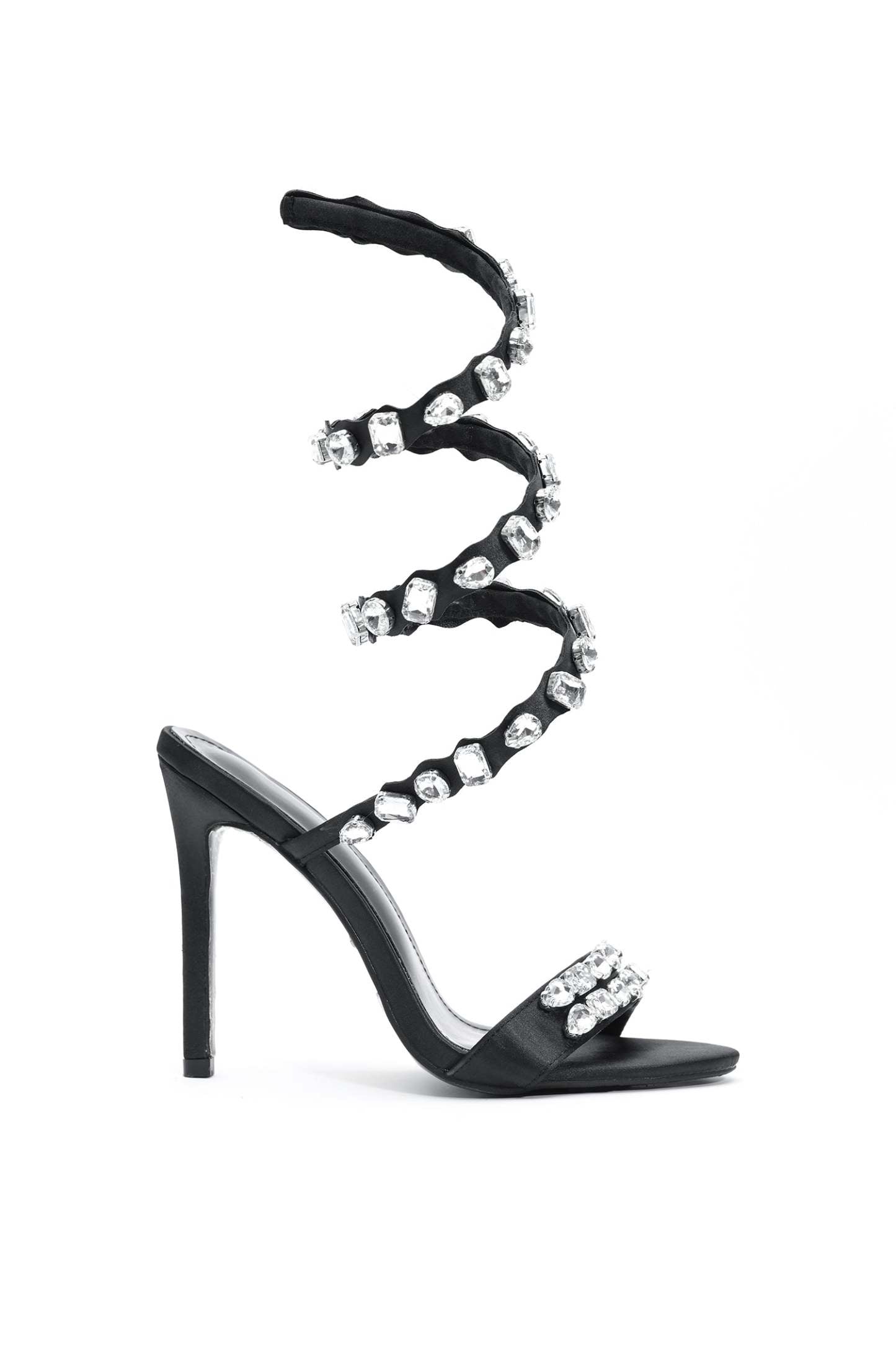 Eka Taş Detaylı Bilek Bağcıklı Stiletto Sandalet
