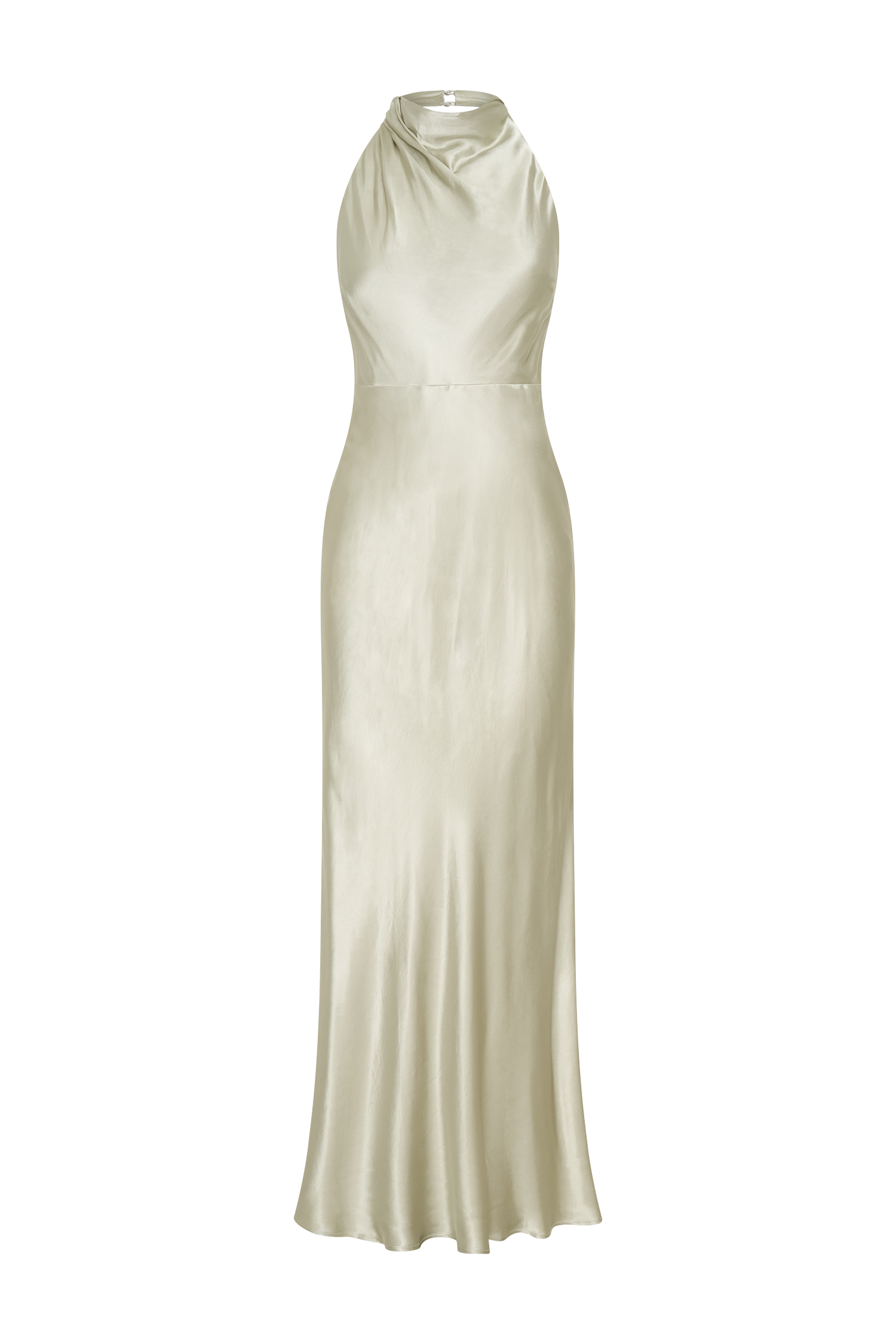 Esther Yanardöner Saten Cowl Maxi Elbise - Adaçayı