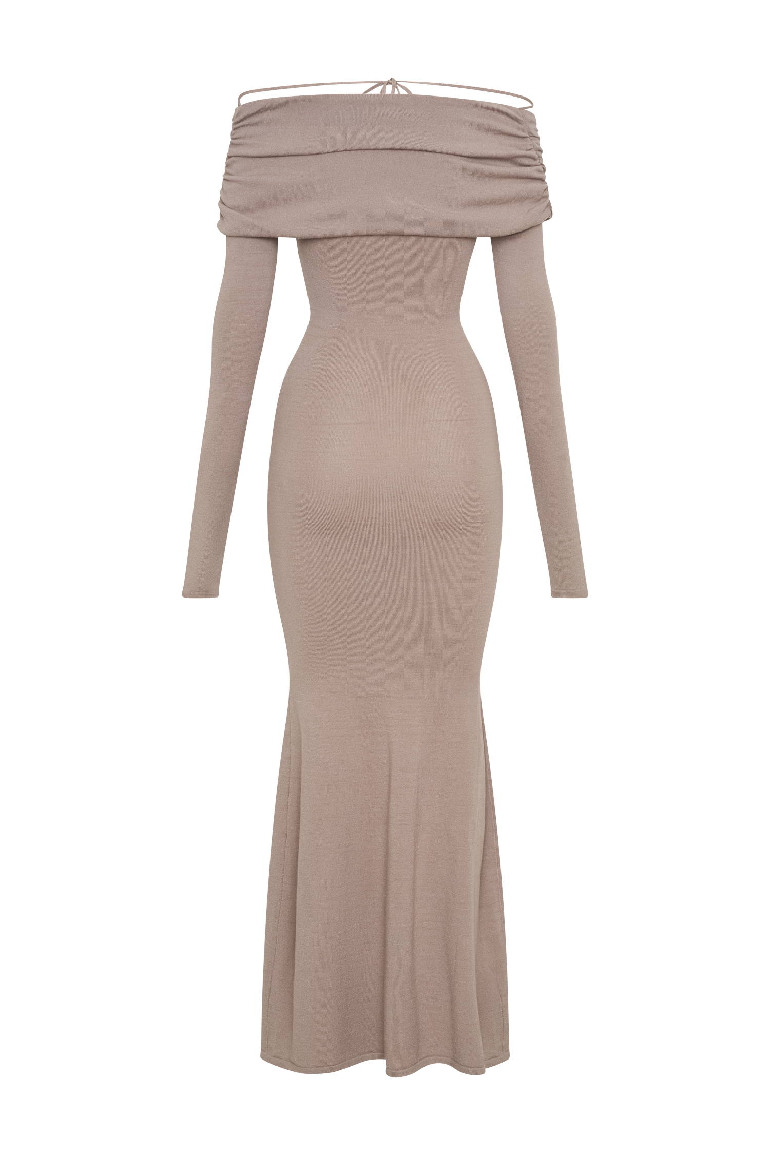 Georgiana Düşük Omuzlu Triko Midi Elbise - Stone Marle