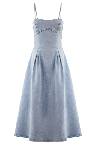 Harlyn Denim Midi Elbise - Açık Mavi