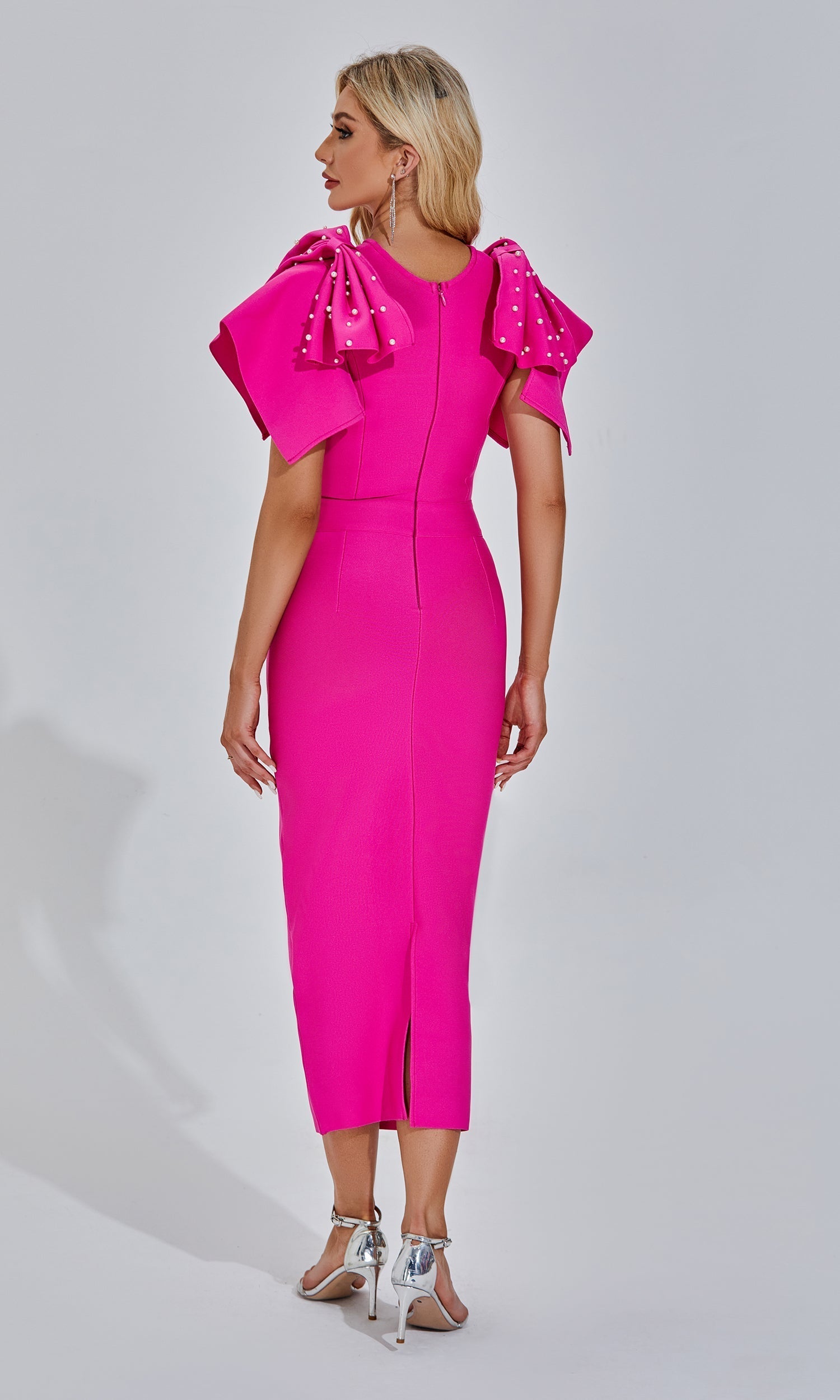 Amalia Pembe Uzun Elbise