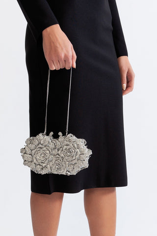 Kristal süslemeli Clutch Çanta
