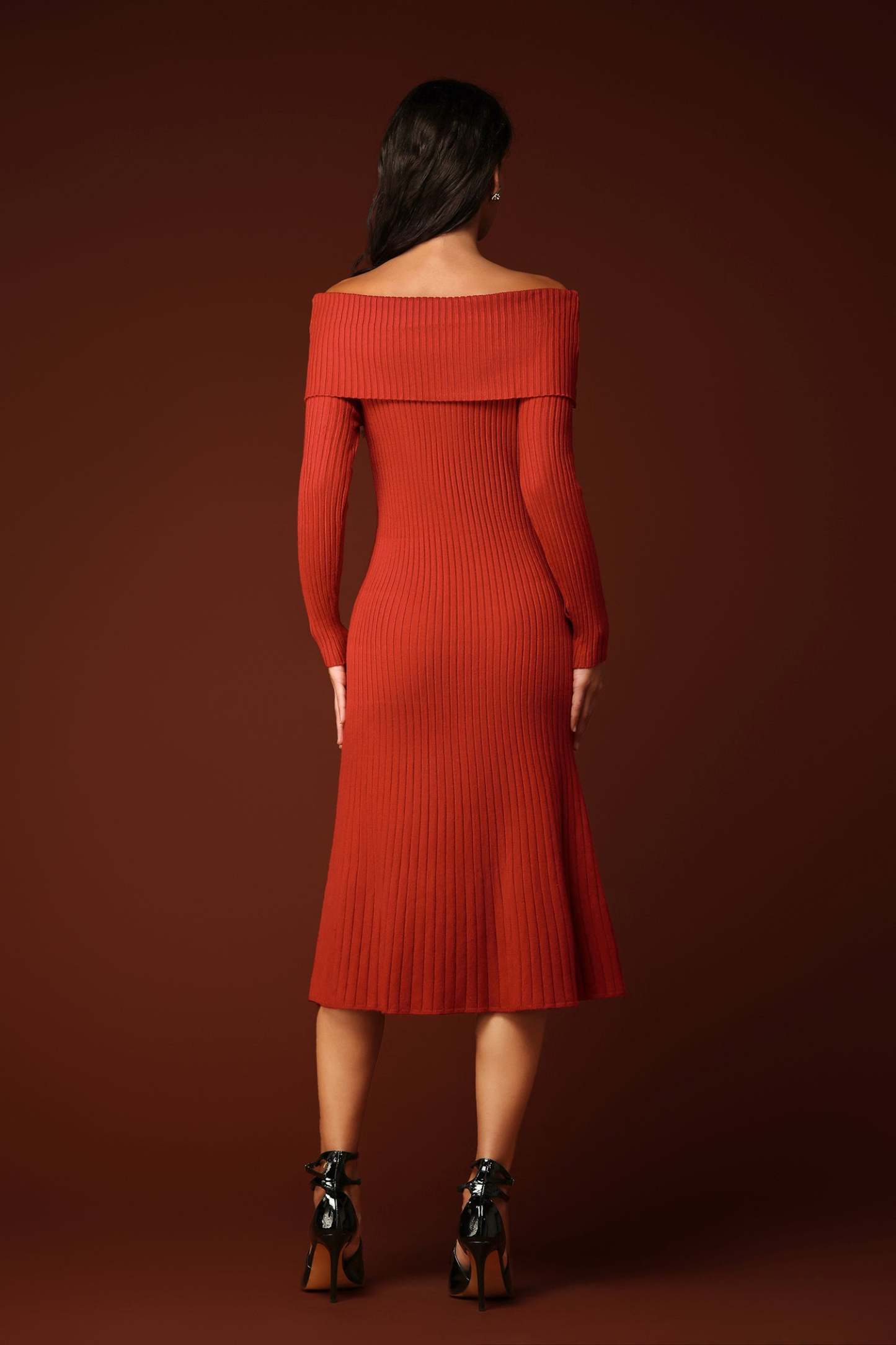 Ienee Çiçek Desenli Örgü Maxi Elbise