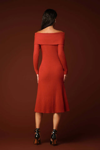 Ienee Çiçek Desenli Örgü Maxi Elbise