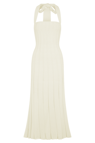 Jacqui Halter Örgü Midi Elbise - Fildişi